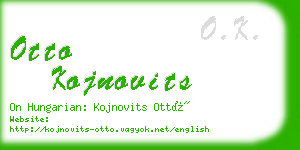 otto kojnovits business card